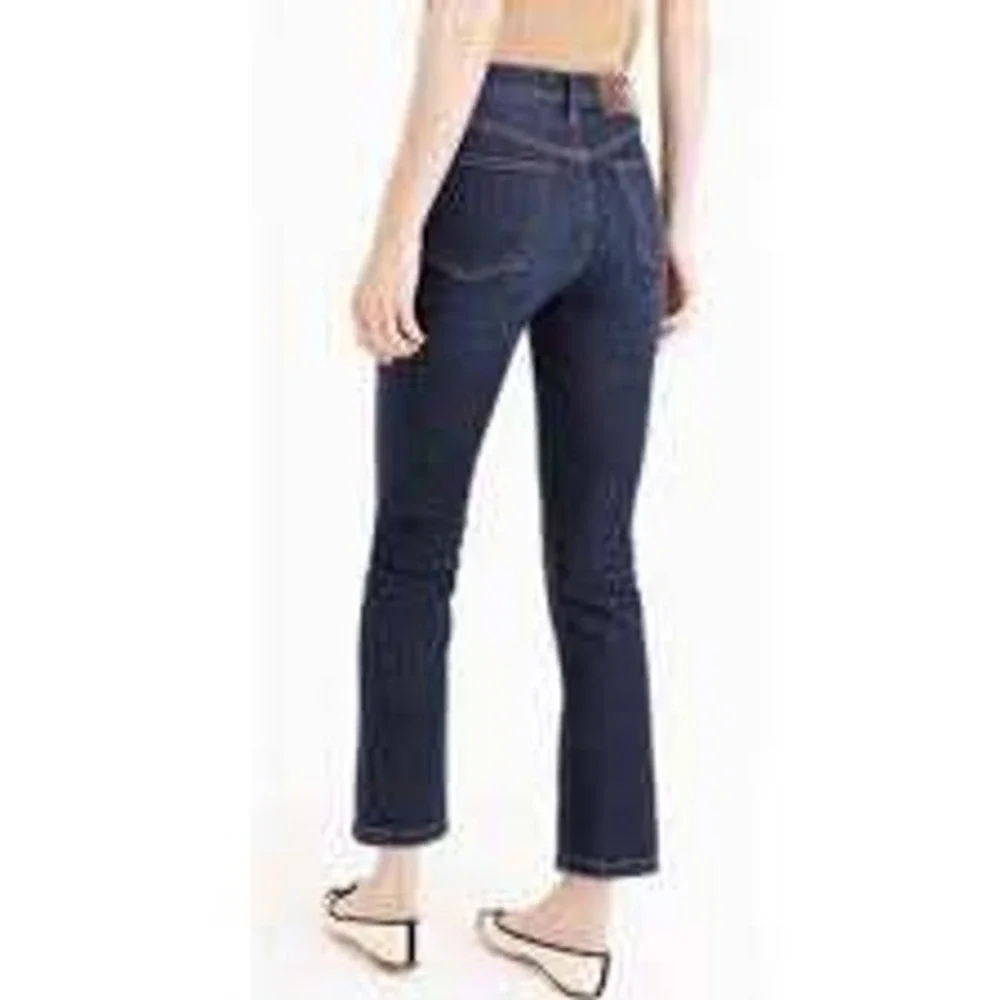 J.Crew Women's Billie Deni Boot Crop Dark Wash Jeans Size 31 Tall‎